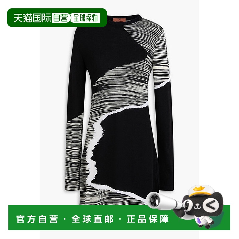 香港直邮MISSONI 米索尼 女士 圆领长袖迷你连衣裙 DS23WG3GBK025