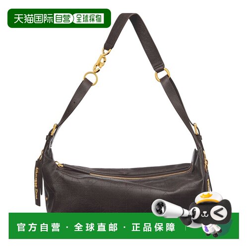 自营1h可退 欧洲直邮DIOR迪奥 D-Journey女士深咖棕色牛皮革中号