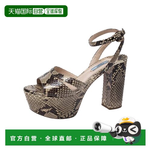 香港直邮Prada 徽标高跟凉鞋 1XP76A3B3K普拉达时尚舒适百搭外穿