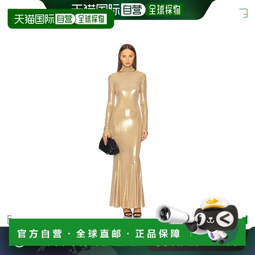 1h可退 香港直邮NORMA KAMALI 诺玛 卡玛丽 女士 长袖高领鱼尾礼