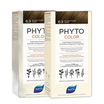 欧洲直邮Phyto发朵短效染发剂224ml#6.3号暗金色BLOND FONCE DORE