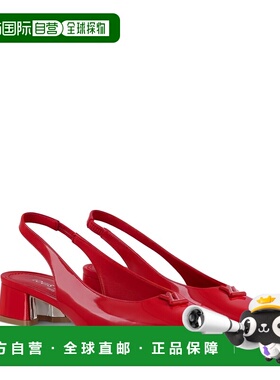 自营欧洲直邮LV路易威登 Swing女士红色皮革露跟高跟鞋