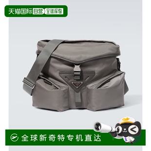 香港直邮Prada 男士 1h可退 普拉达 皮革饰边斜挎包 Nylon