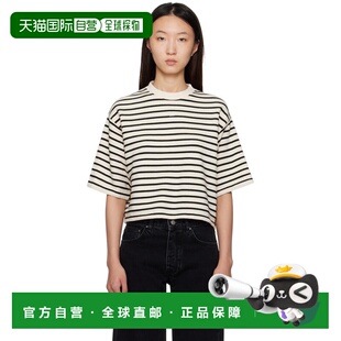 1h可退 香港直邮ANINE BING 女士 灰白色 & 黑色 Myers Cropped T