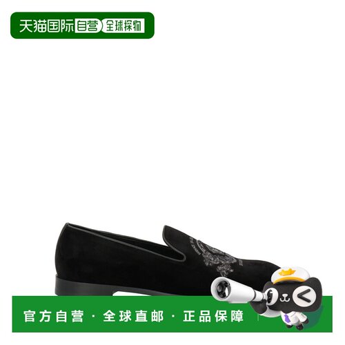 1h可退 香港直邮versace 范思哲 男士 乐福鞋 black黑色 舒适时尚