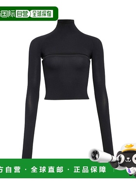 香港直邮Alaia 紧身针织镂空上衣 AA9H1368K127B长袖半高领女装