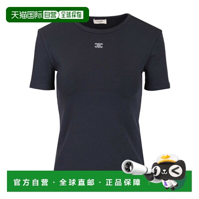 1h可退 香港直邮CELINE 女士T恤 RX0M43O2407OW CO 蓝色短袖