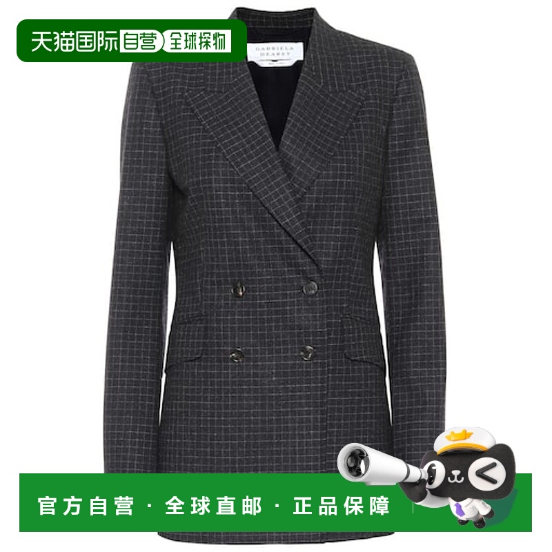 1h可退 香港直邮Gabriela Hearst 女士 Angela 格纹弹力羊毛西装