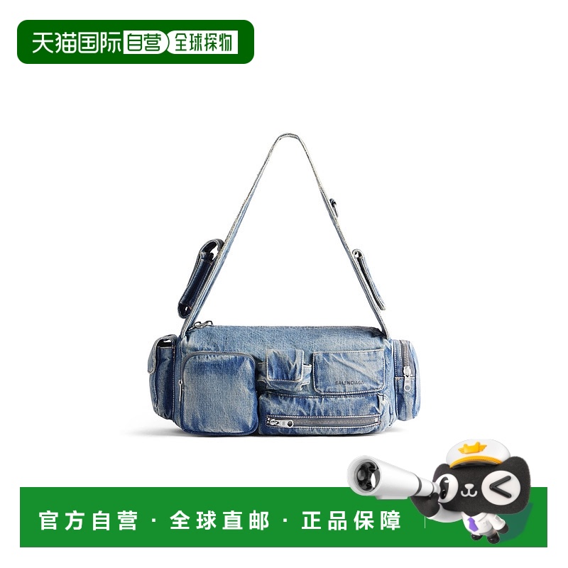 欧洲直邮BALENCIAGA (2025新品) 男士 Superbusy 小号蓝色牛仔单