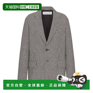 411V14A1376迪奥 外套 香港直邮Dior 格纹羊毛西装
