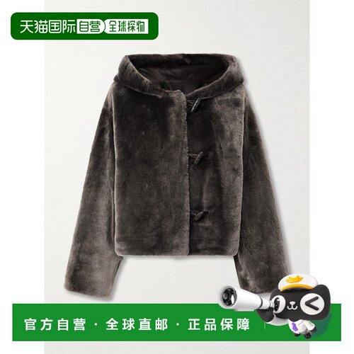 1h可退 YVES SALOMON 女士 连帽毛羊皮夹克 26WYV61552ME外套皮草