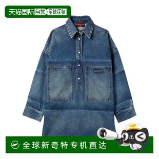 流行穿搭 香港直邮25SS 牛仔连衣裙 Women长袖 印花减龄气质时尚