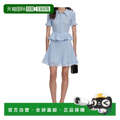 香港直邮Self-Portrait 镂空花边针织迷你连衣裙 SS26-049SA