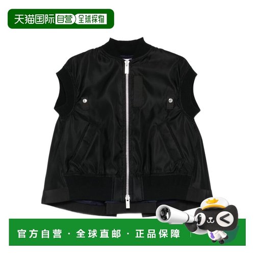 1h可退 香港直邮Sacai 女士 斜紋背心 SCW303 black黑色 舒适时尚