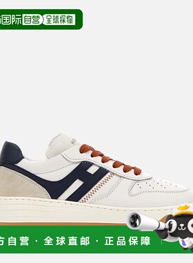 自营欧洲直邮Hogan H630象牙白/蓝色运动鞋复古