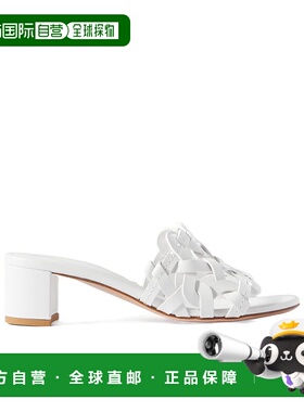 香港直邮Gianvito Rossi Amalfi 45 编织高跟拖鞋 G1002545RICCLN