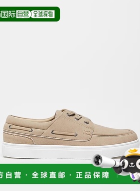 香港直邮ASOS 男士 设计绑带石头色船鞋 grey灰色 舒适时尚