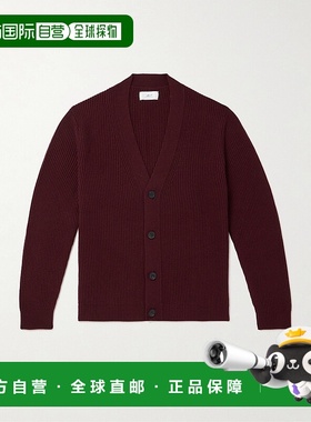 香港直邮Mr P. 男士 罗纹羊毛针织开衫 MPK242052BORDEAUX