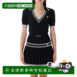 WPF25KW1018 1h可退 香港直邮Casablanca 女士 粘胶纤维V领Polo衫