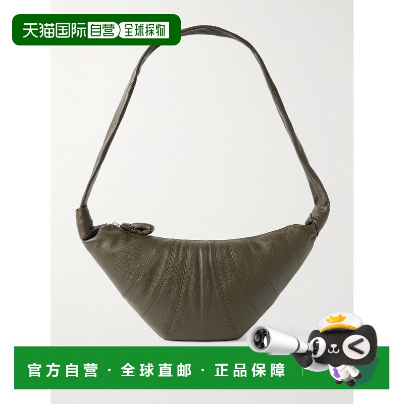 香港直邮Lemaire 女士 牛角包形中号拼接织纹皮革肩包 BG0001LL00