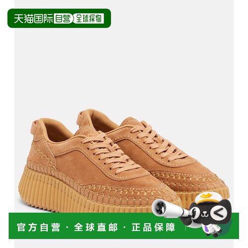香港直邮Chloe 蔻依 女士 Nama 绒面革防水台运动鞋