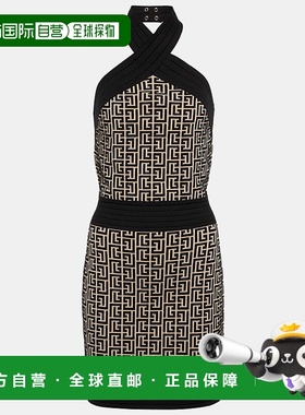 香港直邮Balmain 巴尔曼 女士 交织图案挂脖迷你连衣裙 000734