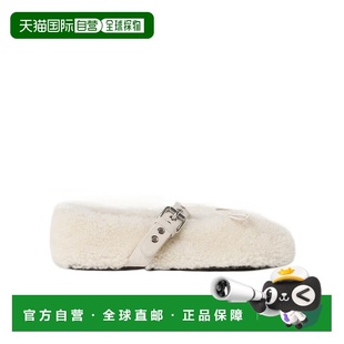 5F272E173F005单鞋 羊毛搭扣芭蕾舞鞋 Miu 香港直邮Miu