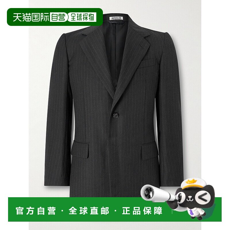 美国直邮1h可退 AURALEE 男士 细条纹羊毛西装外套 A25AJ01BS5333