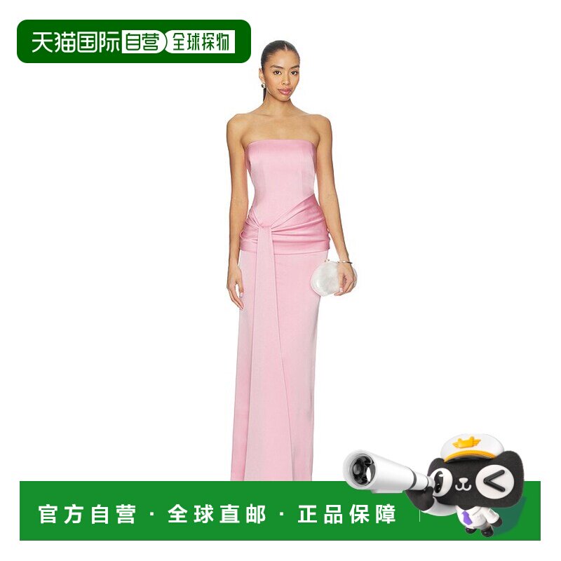 香港直邮ALEX PERRY 女士 抹胸垂褶腰带柱型连衣裙长裙 D1654RE26