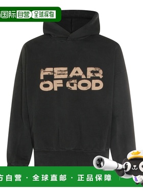 1h可退 香港直邮essentials fear of god 男士 黑色棉质卫衣 FG25