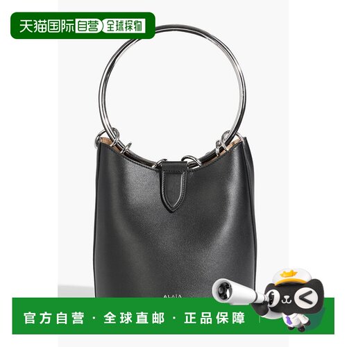 香港直邮alaia 女士 圆环中号皮革水桶包 AA1S02820CA515999NOIR