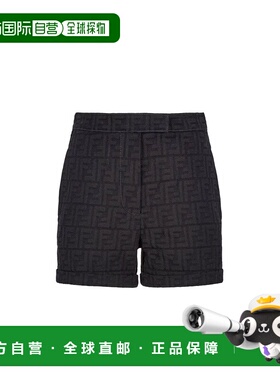 1h可退 香港直邮Fendi 芬迪 女士 底部翻边牛仔短裤 FLP813AQ93