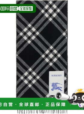 1h可退 香港直邮Burberry 巴宝莉 男士 黑色 & 白色 Check Cashme