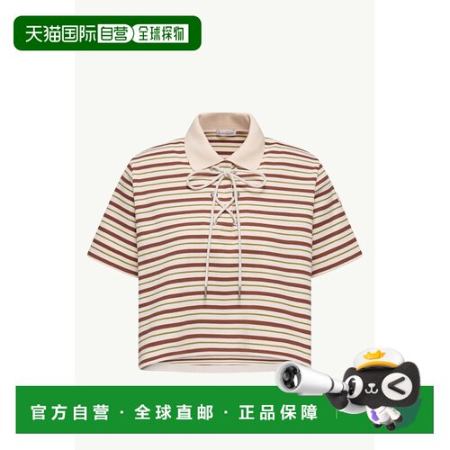欧洲直邮MONCLER（盟可睐）Polo en coton raye短袖条纹上衣女装