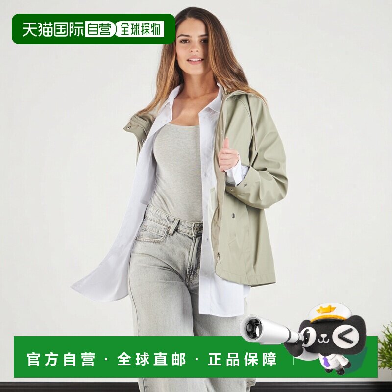 欧洲直邮Only衣服女派克大衣连帽外套绿色ONLELISA SHORT RAINCOA