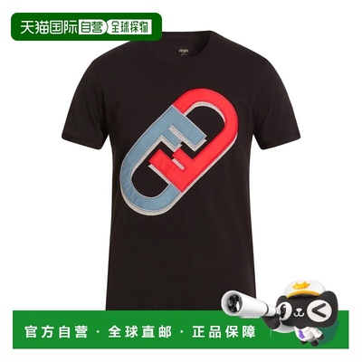 香港直邮Fendi 芬迪 男士 T恤 black黑色 舒适时尚
