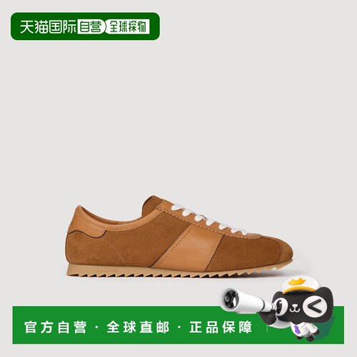 自营欧洲直邮Sandro桑德罗 男士干邑色皮革绒面革低帮运动鞋男鞋
