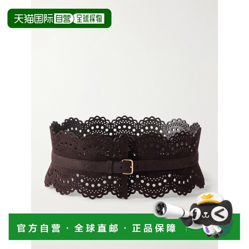 1h可退 香港直邮alaia 女士 Vienne 镭射切割皮革腰带 AA1C082GCA