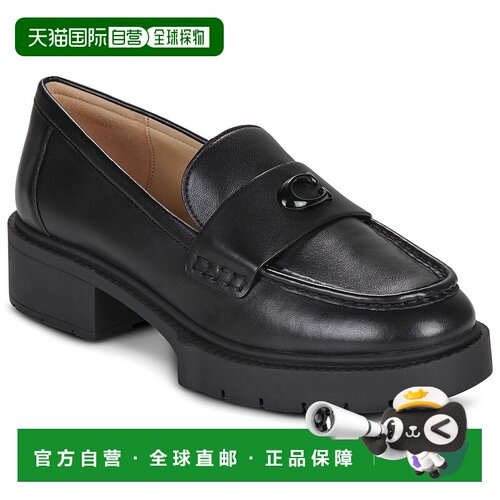 欧洲直邮Coach 蔻驰 女鞋 乐福鞋摩卡辛鞋 冬天 黑色 LEAH LOAFER