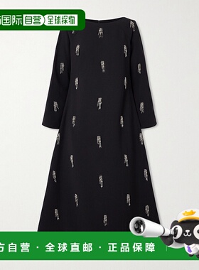 1h可退 香港直邮Simkhai 女士 Coretta 精饰绉纱中长连衣裙 62512