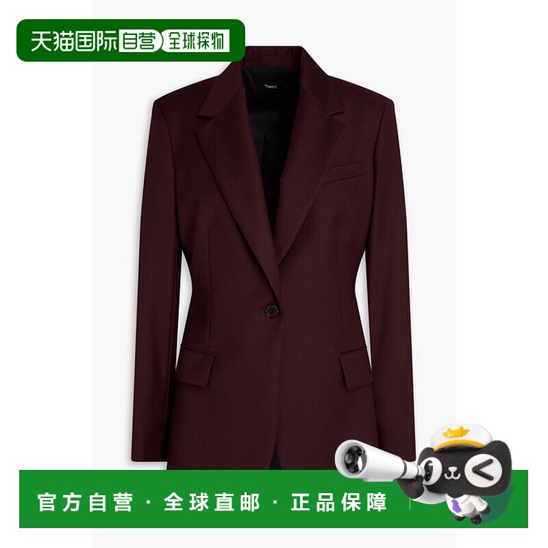 香港直邮THEORY 希尔瑞 女士 羊毛法兰绒西装外套 P0801103MERLOT