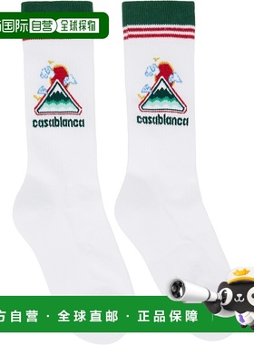 1h可退 香港直邮Casablanca 男士 白色 Montagne Ondulee 中筒袜