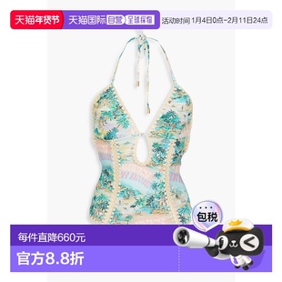 1h可退 香港直邮ZIMMERMANN 女士 剪口印花挂脖泳衣 2577WSS236ON