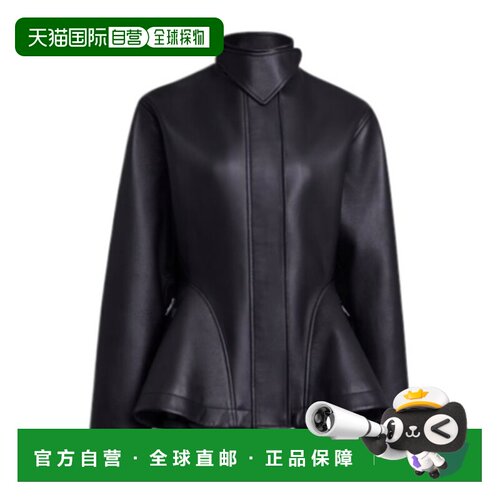 香港直邮Alaia 荷叶边皮夹克 AA9V1113X073B 【付后1h可退】