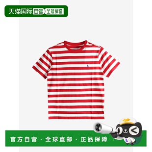 拉夫劳伦polo ralph lauren 男童条纹短袖针织小保罗球员圆领T恤