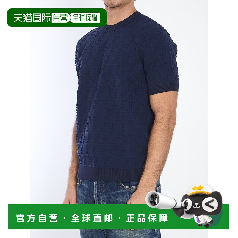香港直邮FENDI 男士T恤 FZX051AU7OF0ZNZ SS2026 蓝色 FF Selleri