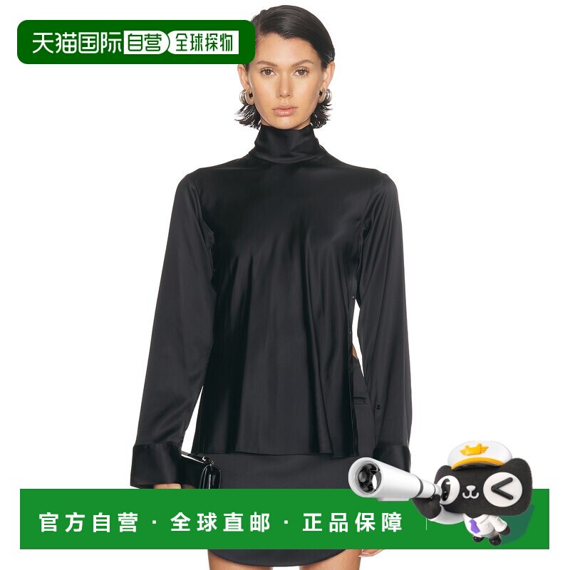 1h可退 香港直邮Courreges 女士 露肩缎面上衣 325CCH094VI0073