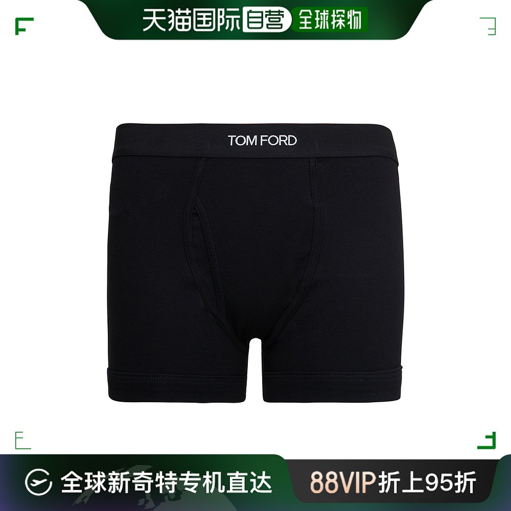 香港直邮Tom Ford汤姆福特男士黑色棉质带Logo平角内裤 T4LC3