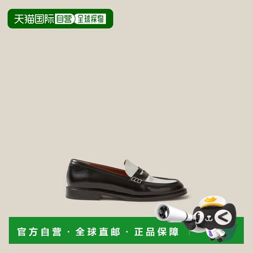 自营欧洲直邮Claudie Pierlot 女士白色/黑色皮革乐福鞋皮鞋