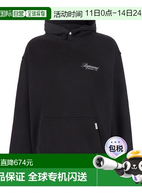 1h可退 香港直邮Represent 男士 Front 黑色后Logo印花棉质连帽衫